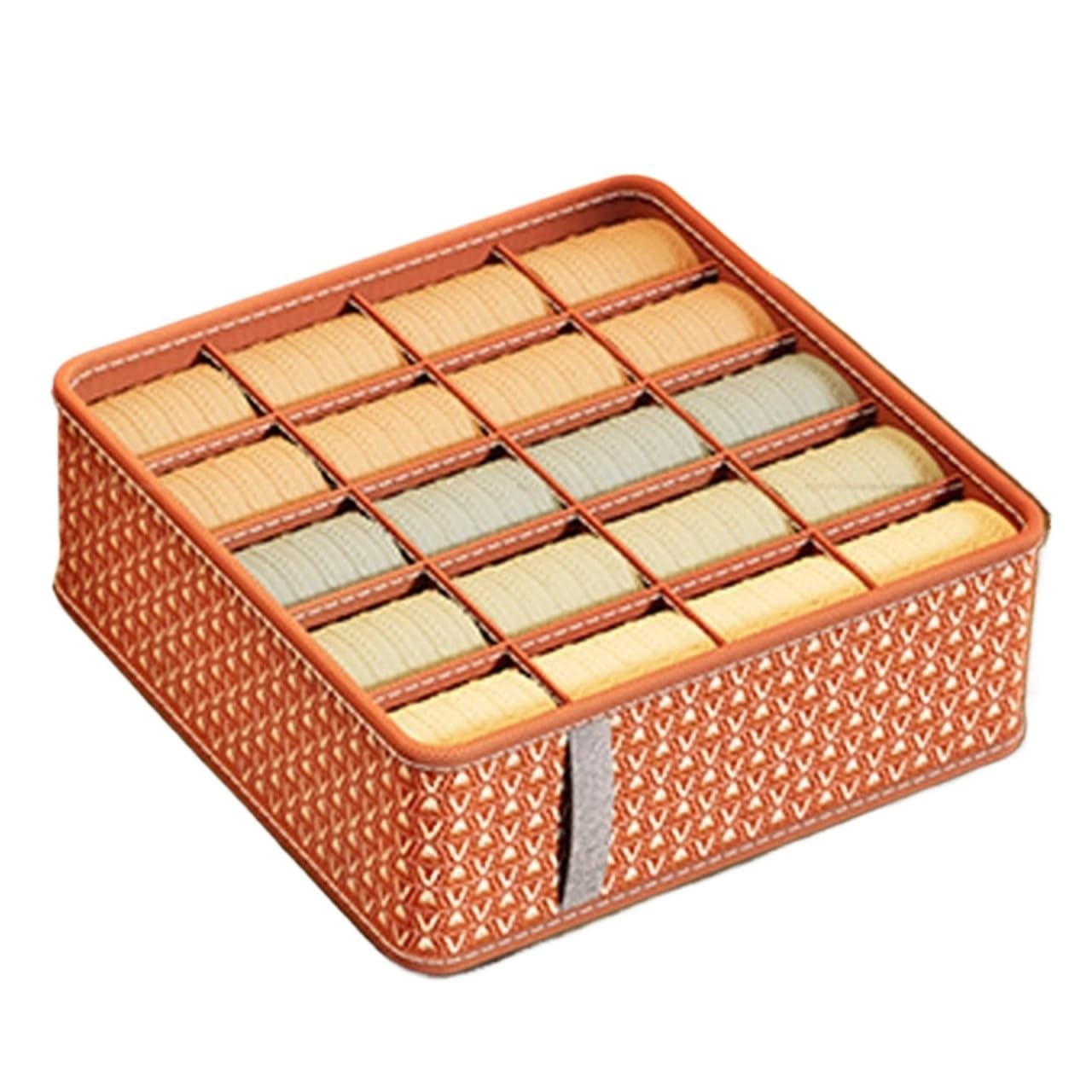 DFGRGRV Drawer Organiser Underwear Bra Organizer Storage Box Drawer Type Panties Socks Boxes Wardrobe Clothes Cabinet Separator(20grids-wine red)