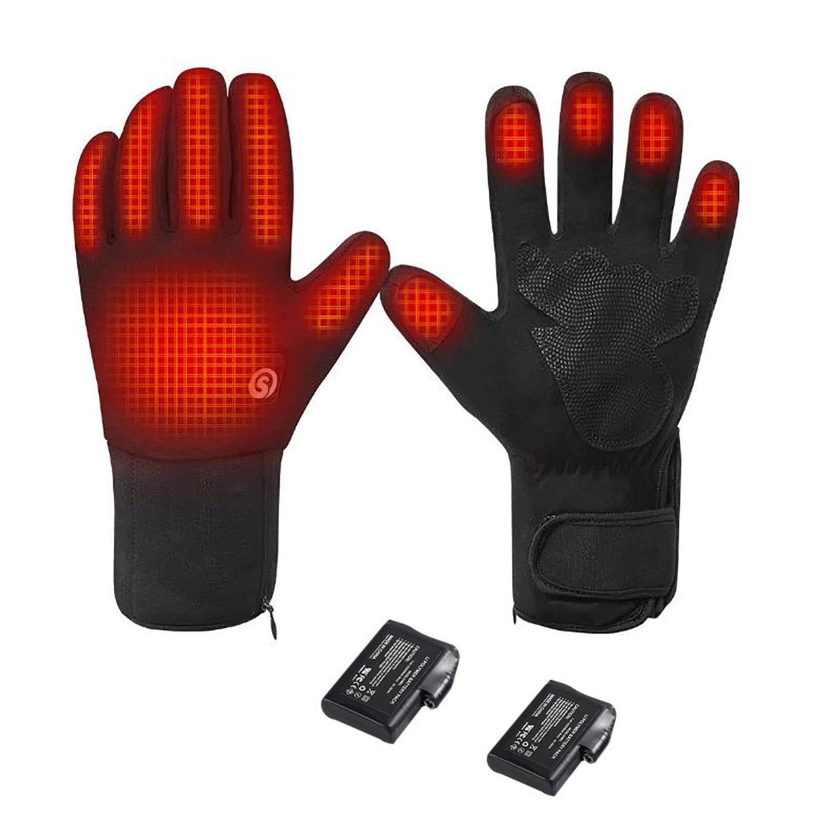 Heated Gloves, Rechargeable 7.4V 2200MAH Battery Electric Heating Gloves, Touchscreen Hand Warmer with 3 Temperature Setting Levels for Motorcycle Riding Cycling Fishing Ski Hiking (Medium)