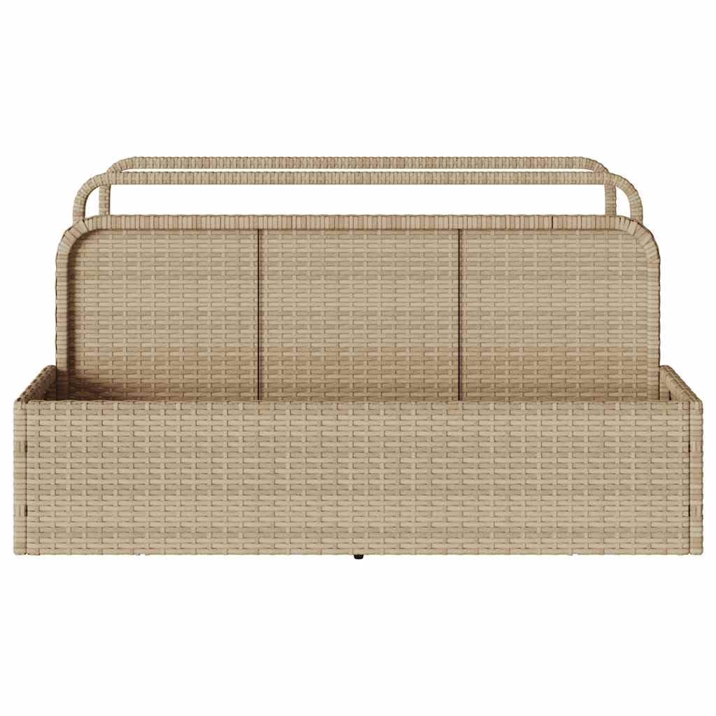SKM Pool Aufbewahrungsbehälter Beige 110x100x57 cm Poly Rattan,Heim & Garten,Haushaltsbedarf,Aufbewahrung & Ordnungssysteme,Beige,9.8KG,4104091