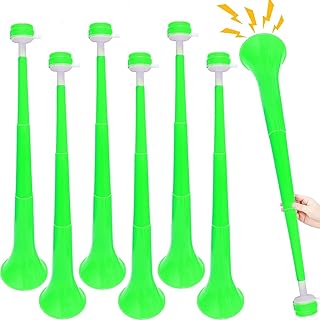 6 Pcs Stadium Horn 21 Inch Vuvuzela Plastic Collapsible Cheering Trumpets for Sporting Events Football Carnival Party Supplies (Green)