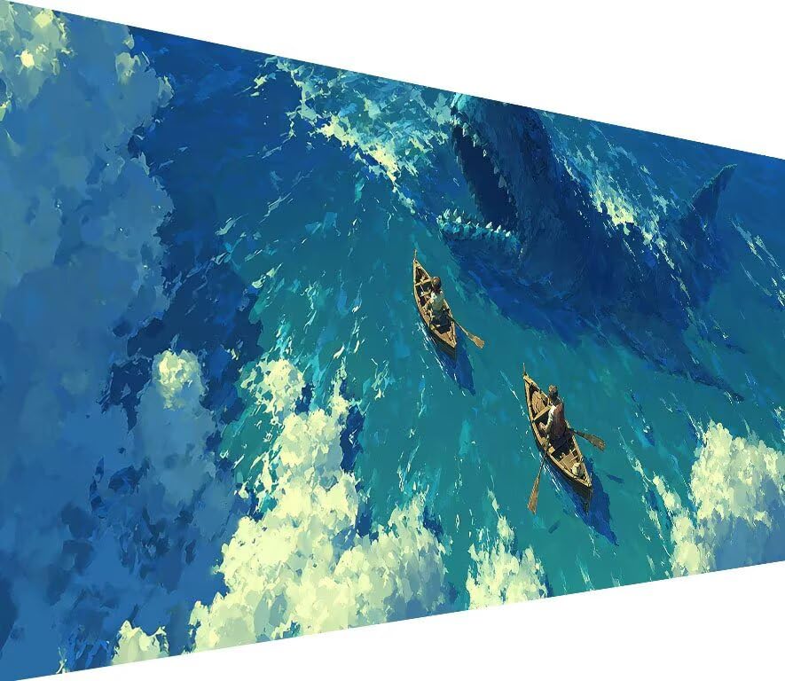Broderie diamant requin 60x120cm grand format contre le stress pour décoration murale