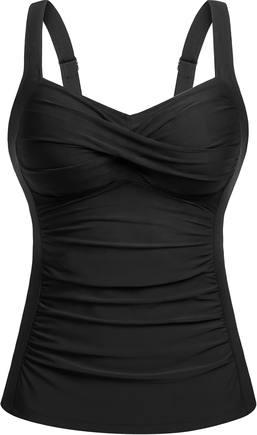 Underwire Tankini Tops for Women - Tummy Control Swim Top Only 2025 Twist Front Bathing Suit Top No Bottom