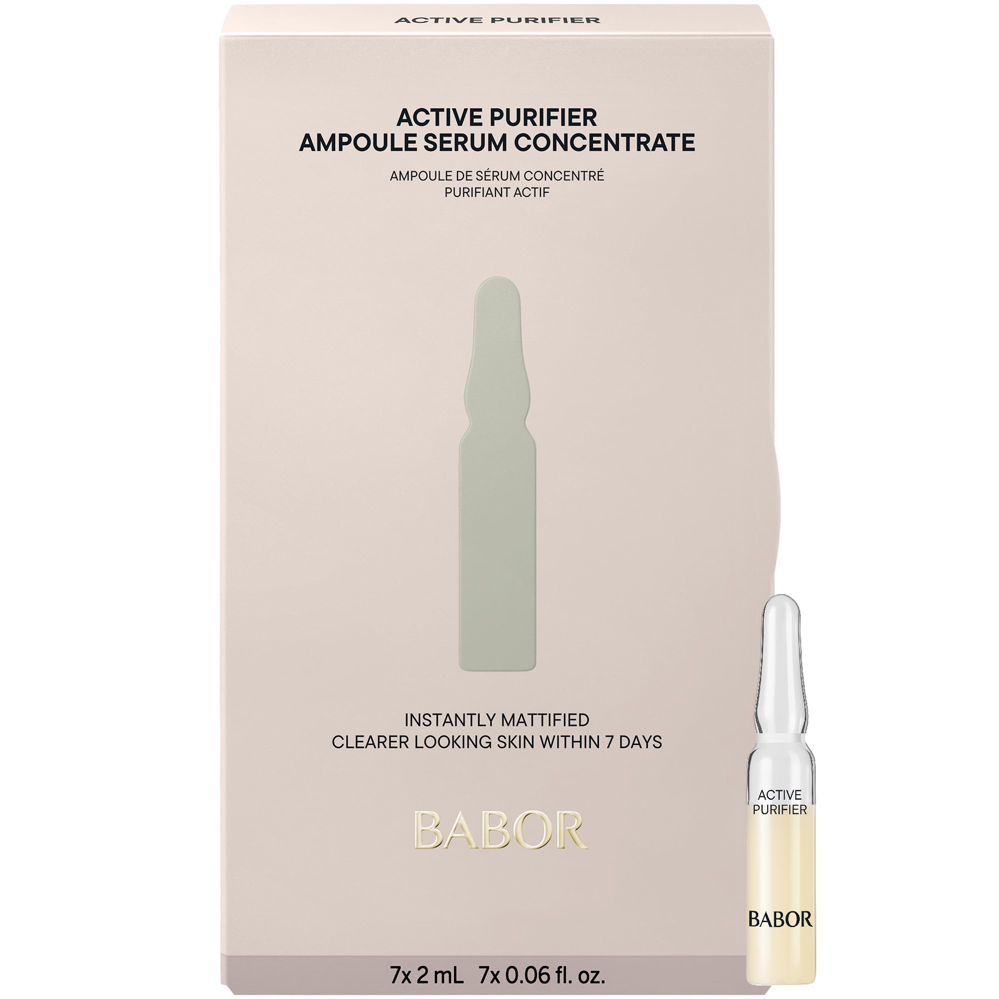 BABOR Active Purifier, Serum Ampullen für das Gesicht, Mit Teebaumöl für reduzierte Unreinheiten, Vegane Formel, Ampoule Concentrates, 7 x 2 ml