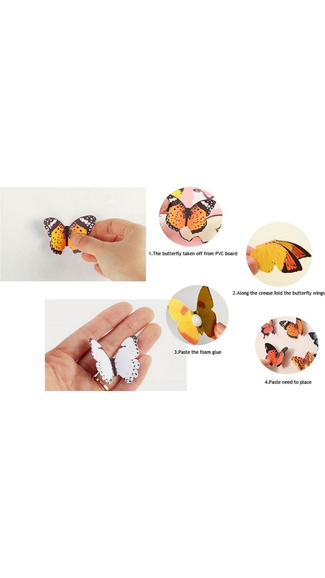 Indian Royals 'Multicolor 3D Butterflies' Stickers for wall, Decoration Items, Stickers, wall Decor, Butterflies, 19 Piece (21 cm x 29.7 cm) 1