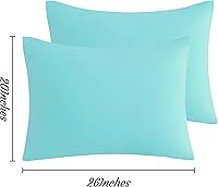 Vista 3 de NTBAY Juego de 2 fundas de almohada estándar, paquete de 2 fundas de almohada de microfibra cepillada de 20x26, suaves, resistentes a las arrugas, a
