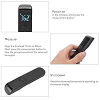 Vista 6 de Termómetro infrarrojo digital sin contacto con lectura instantánea, fácil para bebés, hogar, interior, exterior (negro)