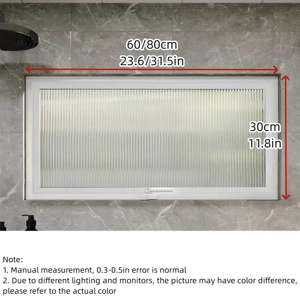 Bathroom Home Decor Sliding Window, Aluminum Alloy Round Window with Changhong Glass, Square Opening Porthole Window for Dorm, Bedroom(Black,31.5x11.8in)