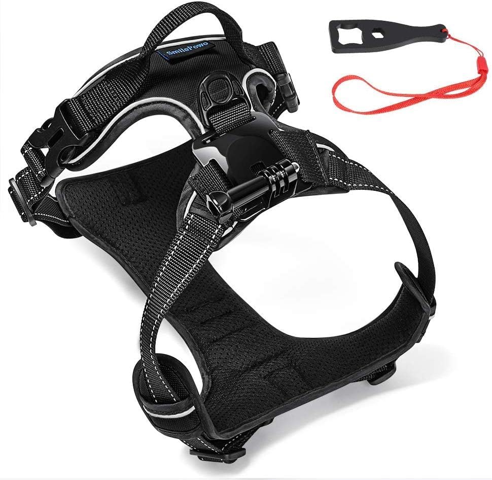 SmilePowo Dog Harness Mount Chest Back Strap Belt Pet Vest for GoPro Hero12 11 10 9 8 7 6 5 4 3 Max Black Hero 2018 Session Fusion Silver White Insta360 DJI AKASO DBPOWER Action Camera