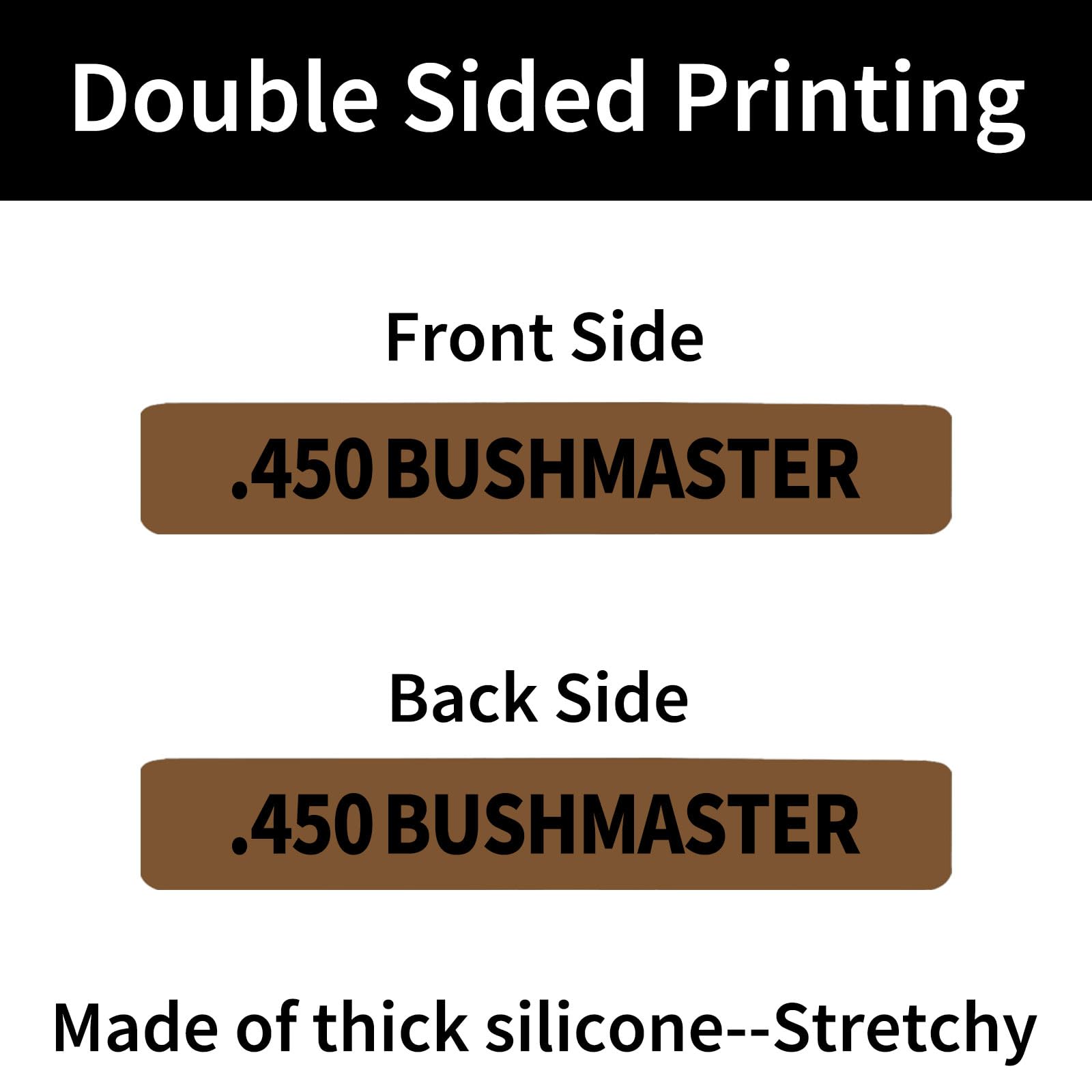 12 Pack Miaozhun .450 Bushmaster Magazine Marking Bands .450 Bushmaster Ammunition Caliber Identification (Coyote Brown-Black)