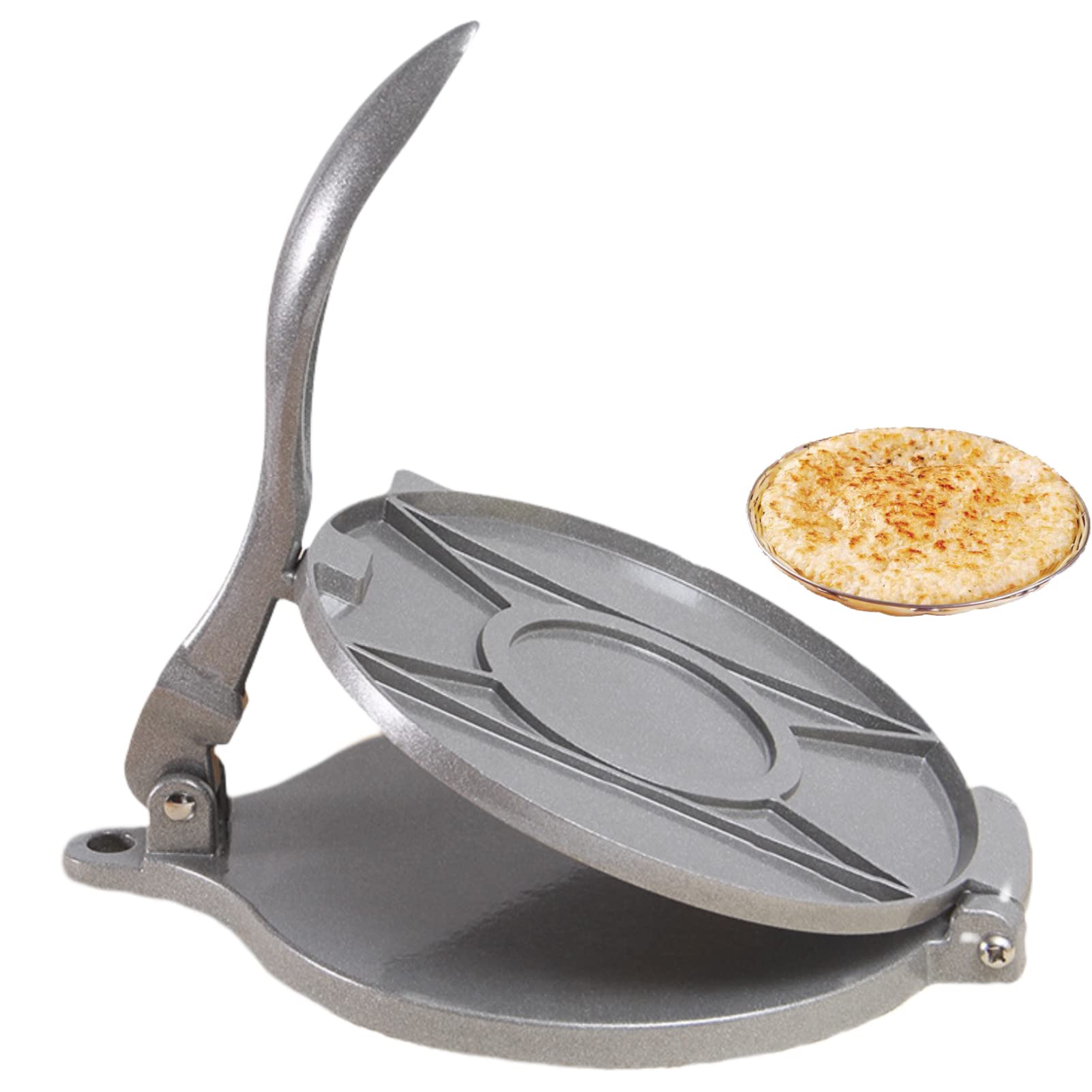 Produktbild von Ejoyous Tortillapresse 16 Cm – Aluminiumlegierung, Für Tacos, Empanadas & Fladenbrote, Silber