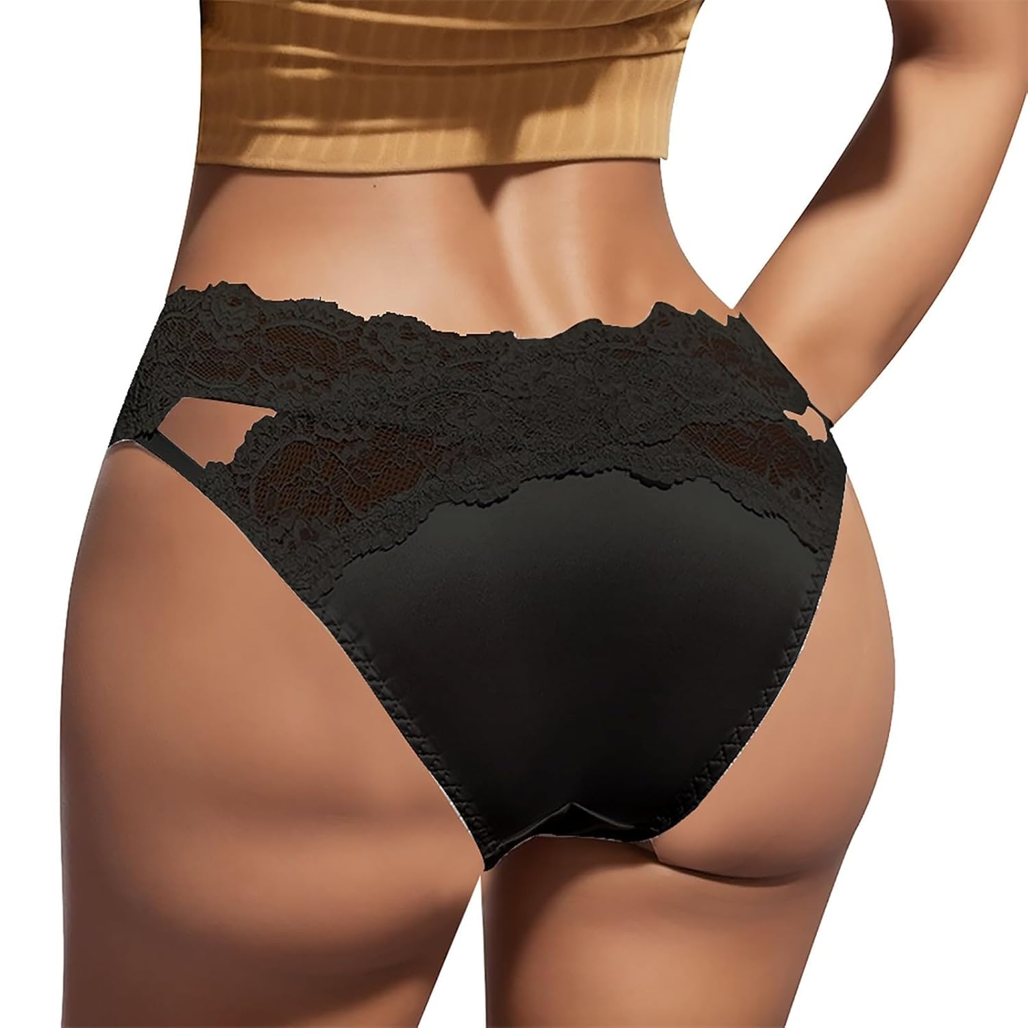 Sexy Cheeky Underwear for Women Lace Seamless Bikini Panties Low Rise T Back Thongs Ladies No Show Hipster