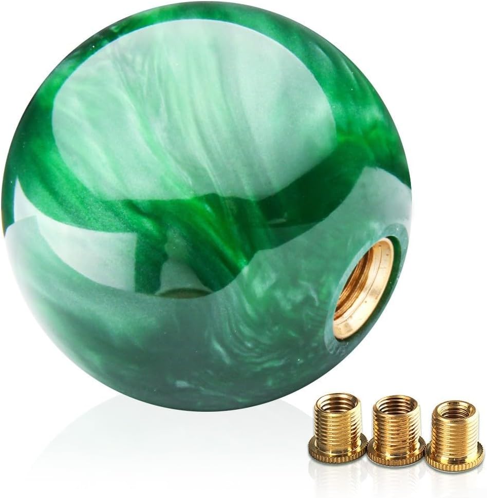 Acrylic Gear Shift Knob Featuring Multiple Thread Adapters For Manual Cars Available In Vibrant Pink Gray Purple Light Green Light Blue Dark Blue And Dark Green Shades For Custom Look(Dark green)