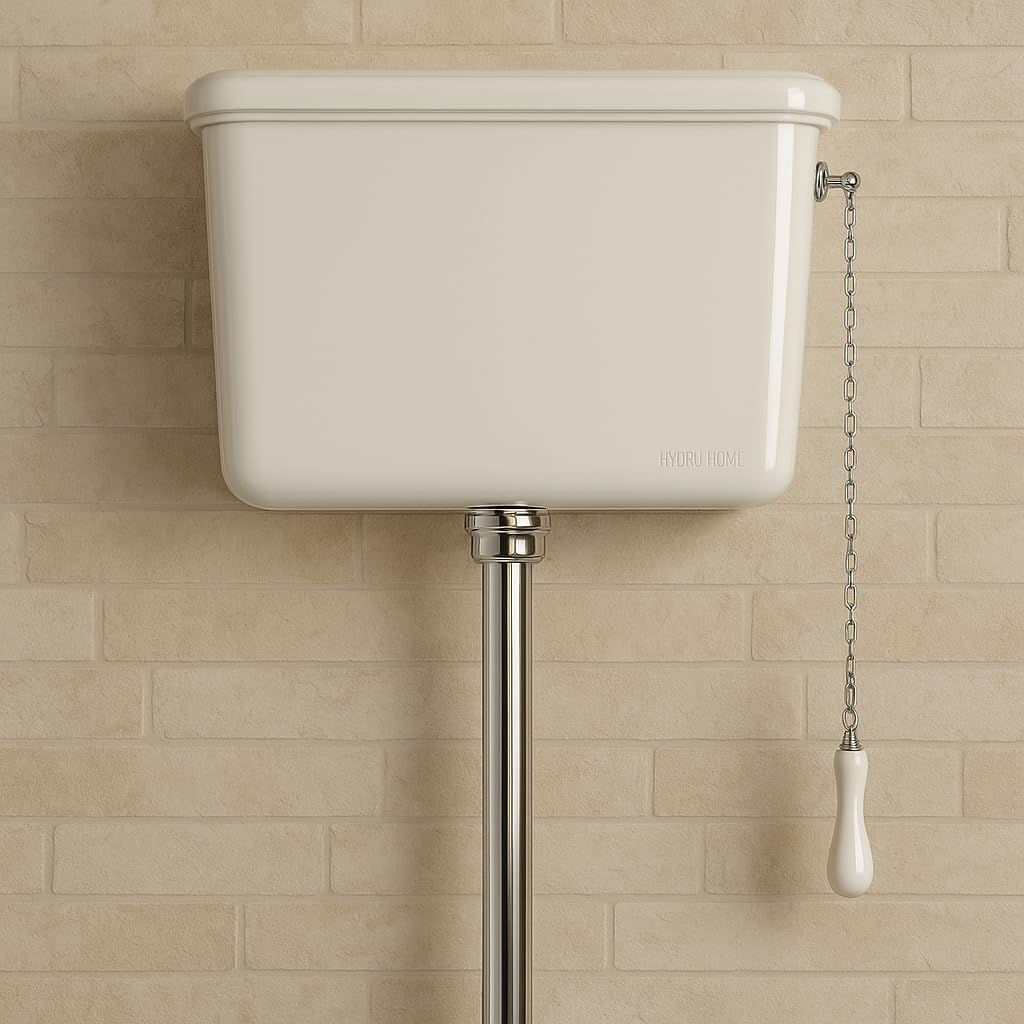 Catenella a maglia ovale con Pull in ceramica bianco per cassetta wc alta by HYDRO HOME