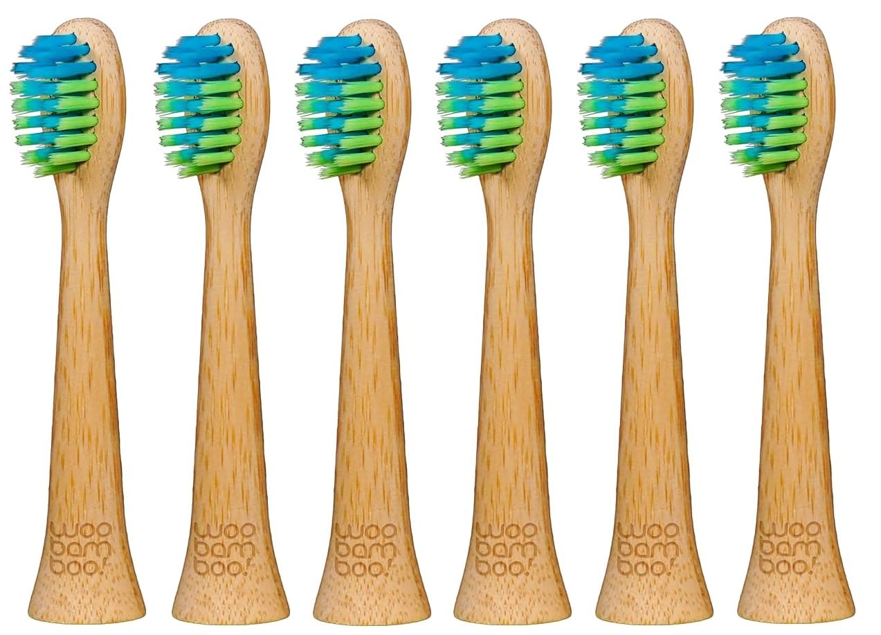 WooBamboo! Reemplazo de cabeza de cepillo de dientes eléctrico de bambú, ecológico, biodegradable, vegano