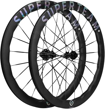 SUPERTEAM Carbon Disc Wheelset S-All D28-50 Tubeless with Carbon Spokes 700C Silver