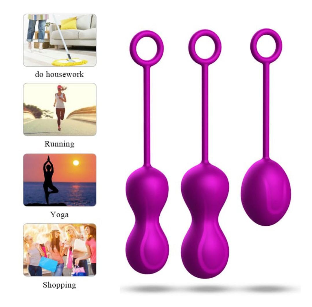 Palline Keger in silicone medico cinese 3 in 1. Palle pelviche. Esercizio di controllo della vescica e rafforzamento della parete pelvica. Rosa