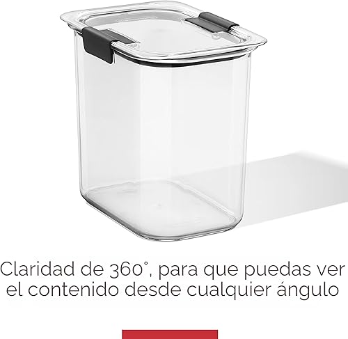 Miniatura 7 de Rubbermaid Brilliance - Recipiente hermético de almacenamiento de alimentos de 16 tazas con tapa transparente/gris, óptimo para organización