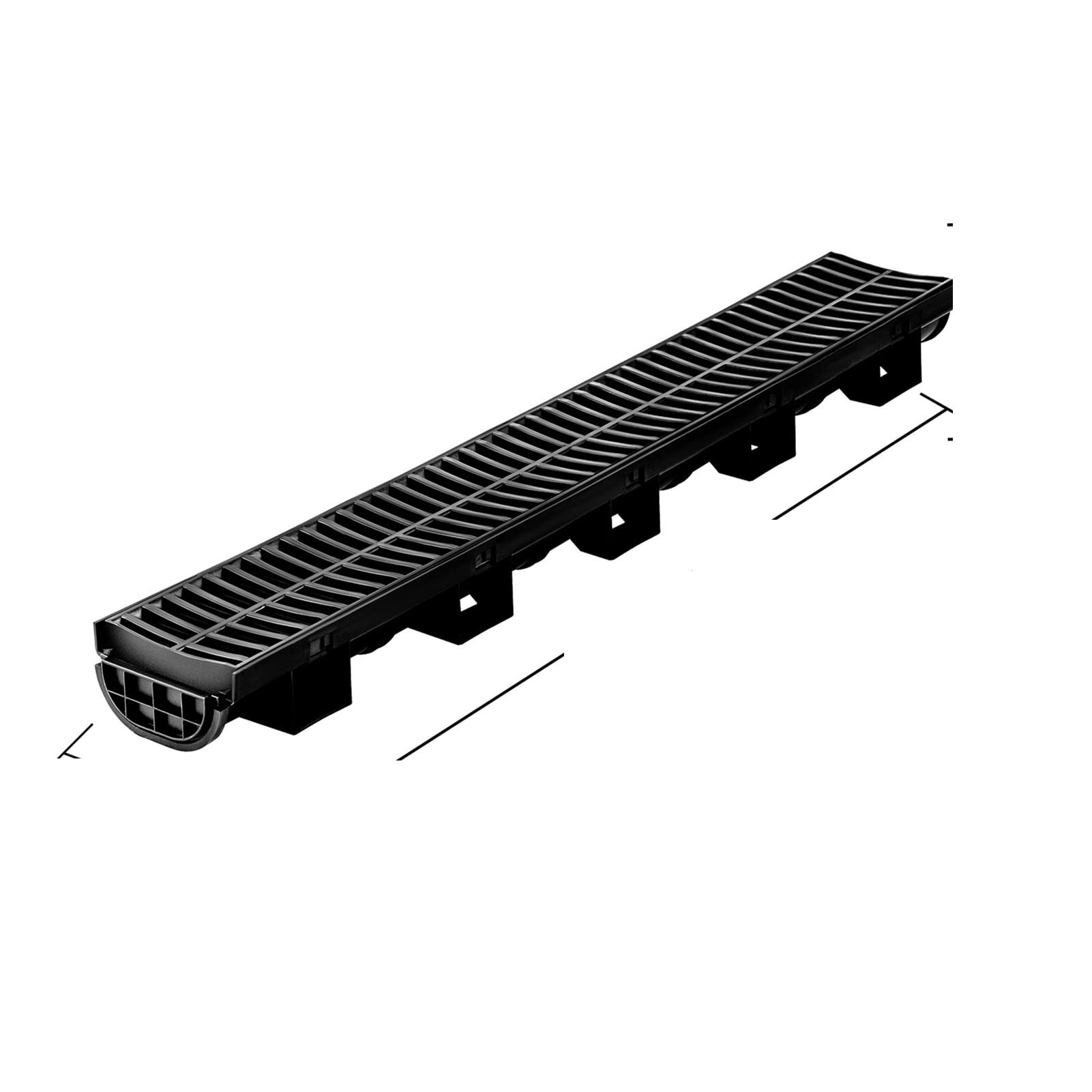 Driveway Trench Drainage Kit System Channel Drain With Plastic Grate 4-6 Pack HDPE Grille Black Garage Floor(5.8x3.1 in 4pack)
