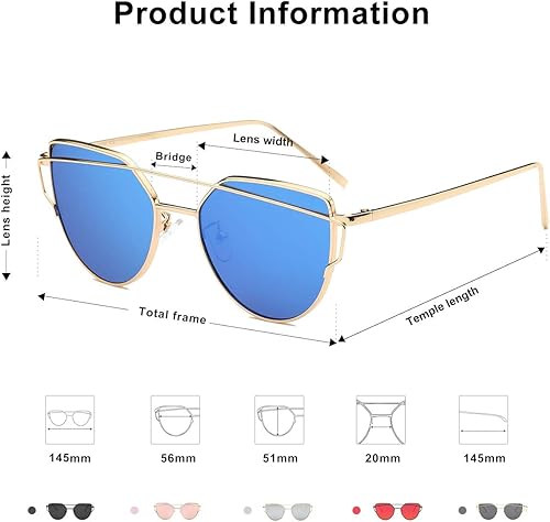 Miniatura 3 de SOJOS Cat Eye Sunglasses for Women Fashion Designer Style Mirrored Lenses SJ1001