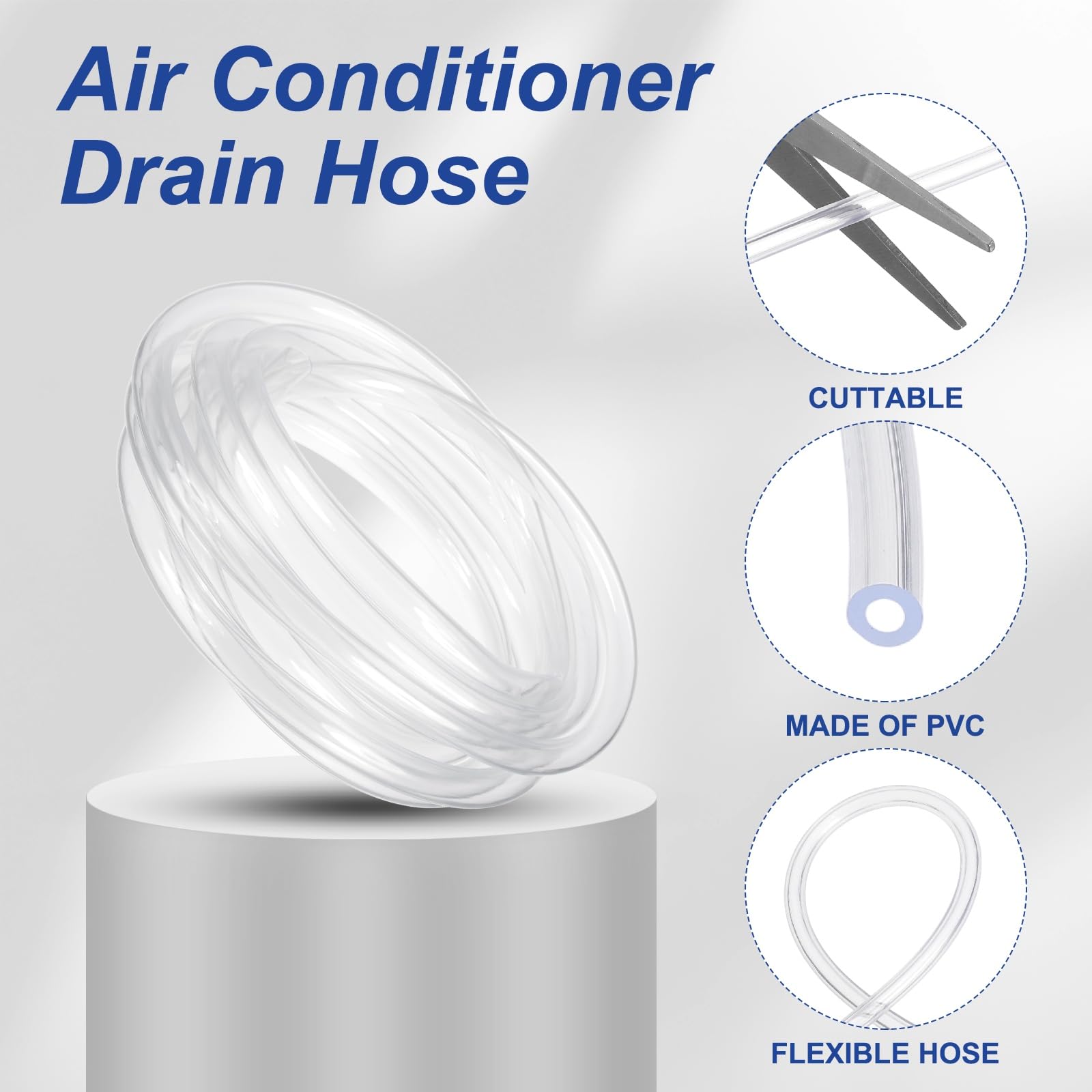 PATIKIL 5M Air Conditioner Drain Hose 14mm ID x 18mm OD Leakproof PVC Clear Universal AC Drain Hose Pipe Replacement for Mini-Split Window AC Unit Parts Irrigation Washing Tube - Image 3