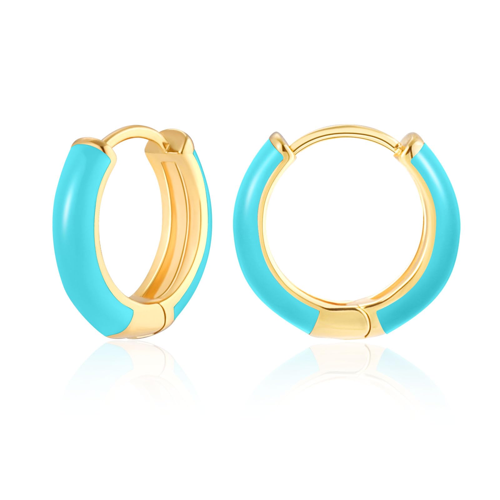 Mesovor Pendientes de Aro de oro Pequeños para Mujeres, Aretes Huggie Livianos Plateados de oro de 18k | Regalos de Aretes Hipoalergénicos para Niñas