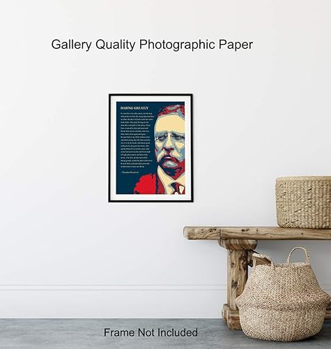Miniatura 8 de Teddy Roosevelt - Póster de pared con cita inspiradora, poema motivacional, regalo para emprendedores, estudiantes, equipos de administración, gran