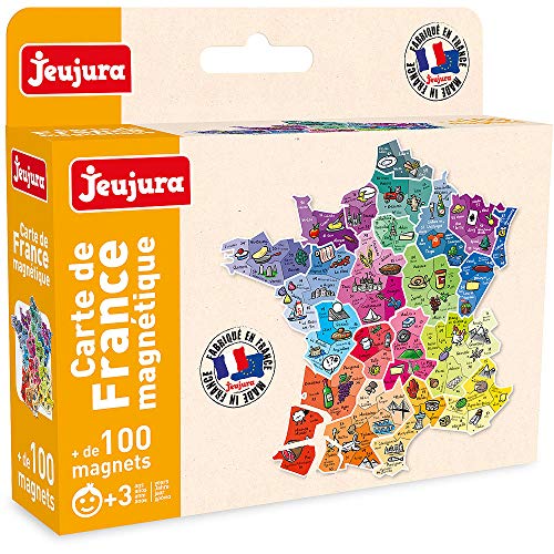 JEUJURA - Magnets Bois Carte de France 100 Pièces -Accessoire Tableau -8973