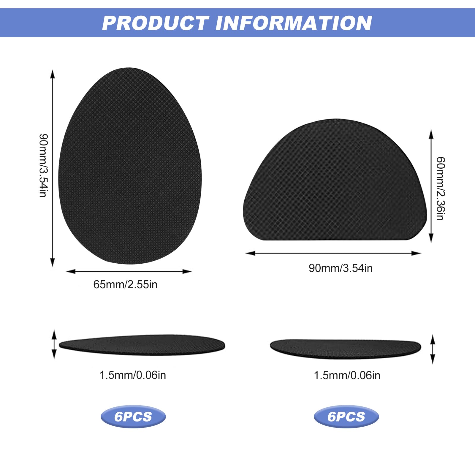 Gummisohlen zum Aufkleben 12 STK Schuhsohlen Reparatur Gummi Protektoren Anti Rutsch Sohle Pads Aufkleber für Rutschfeste Schuhe
