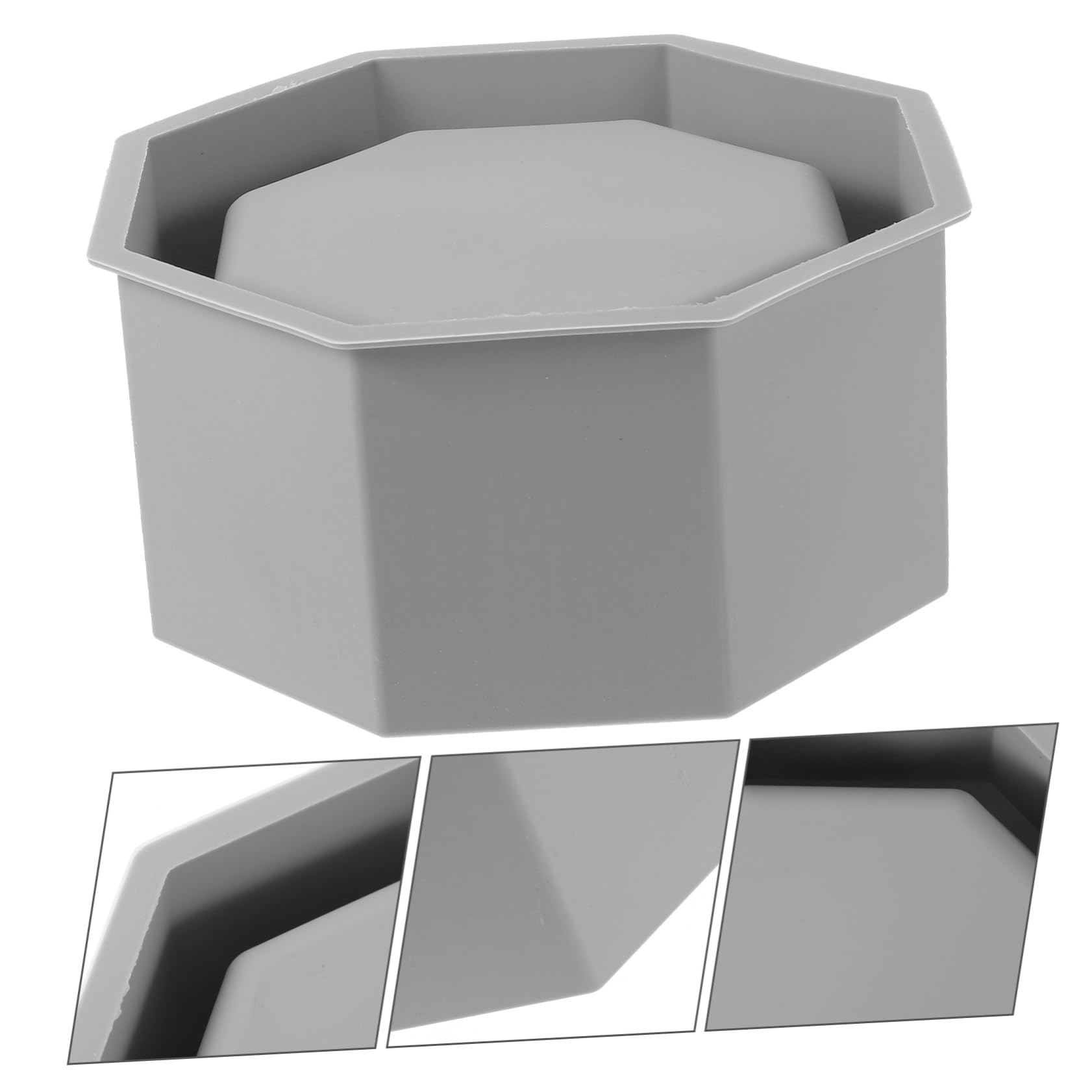 POPETPOP Lot De 5 Moules Hexagonaux en Silicone pour Pots De Fleurs Faits Maison 5561 Gris - Moules pour Bols À Fondant pour Jardinières À Lettres À en