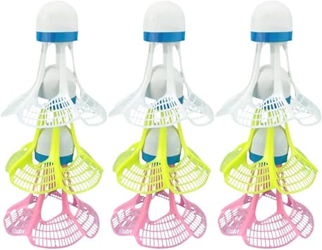9 Pcs Badminton Windproof Shuttlecock Ball Multicolor Nylon Training Accessories for Outdoor Sports