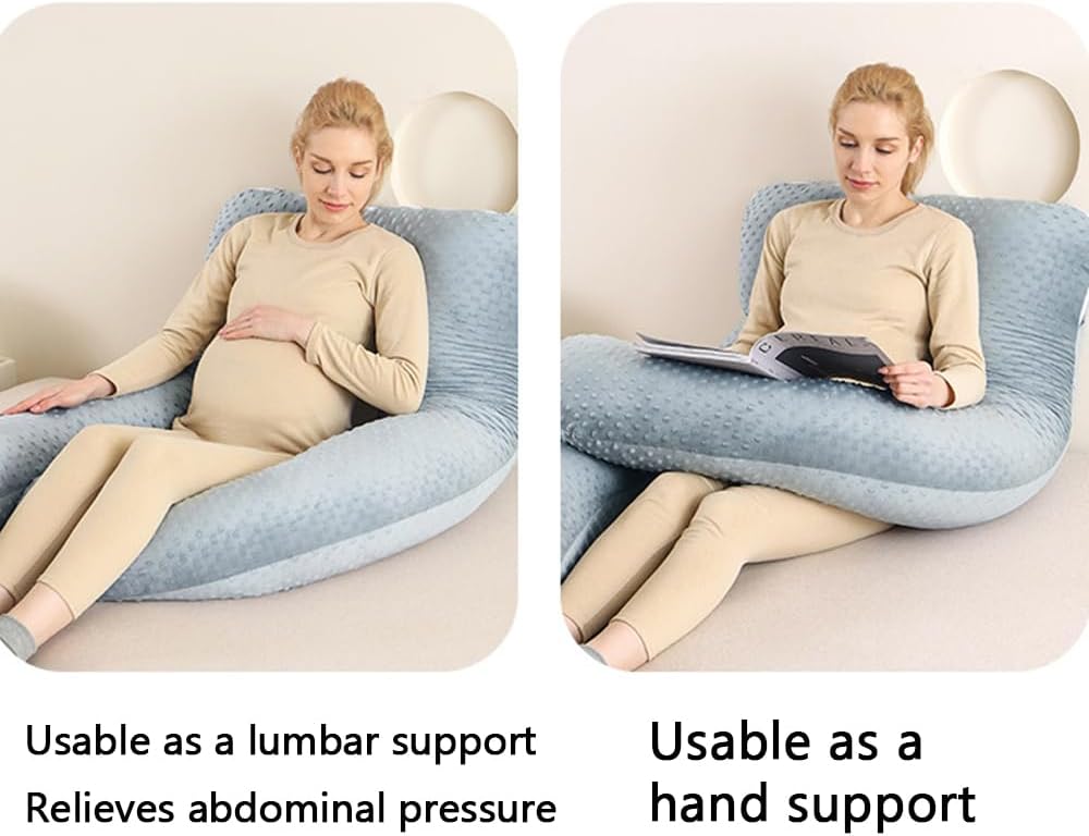 U Shaped Pregnancy Pillow, Full Body Maternity Pillow with Belly Support, Big Pillow with Removable Washable Cover, Multi-Functional Pregnancy Must Haves for Sleeping (Yellow, 80*140CM(31.5*55.1IN))