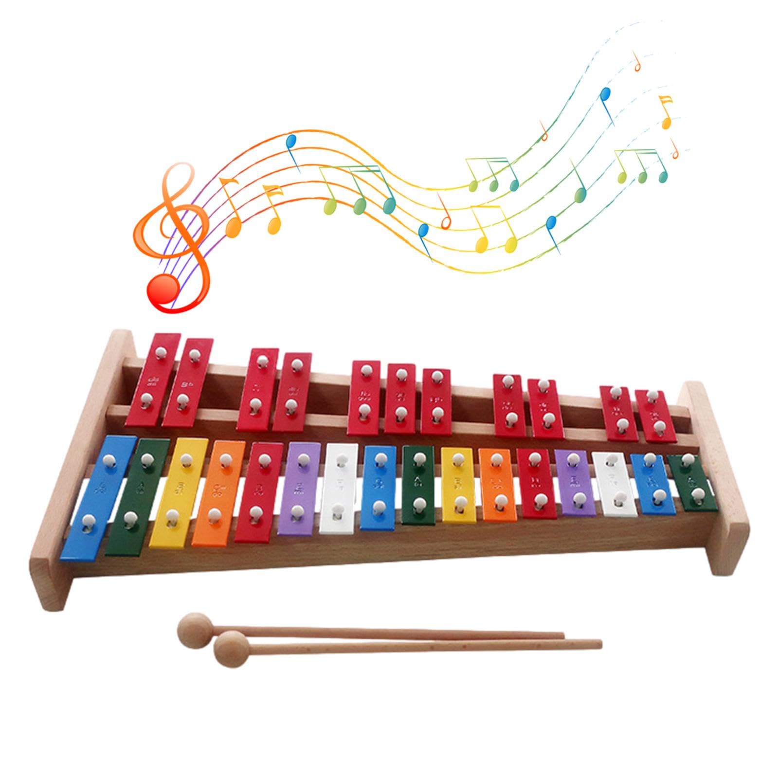 Xylophon für Kinder, Xylophon aus Holz - Professionelles Glockenspiel | Pädagogisches Xylophon für Kleinkinder 27 Noten, Xylophon für Kleinkinder, tragbares Glockenspiel Instrument für Kinder und n