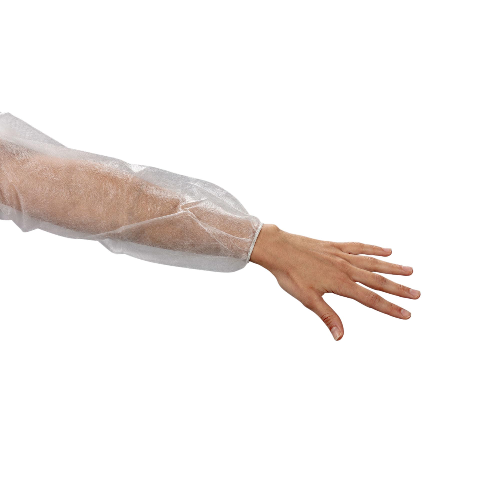 Medi-Inn PP-Besucherkittel | 10 Stück weiß | 115 x 137 cm | Schutzkittel mit Gummi-Bündchen zum Binden
