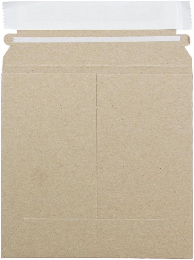 JAM PAPER Stay-Flat Photo Mailer Envelopes with Peel & Seal Closure - 17 x 21 - Brown Kraft - 6 Rigid Mailers/Pack
