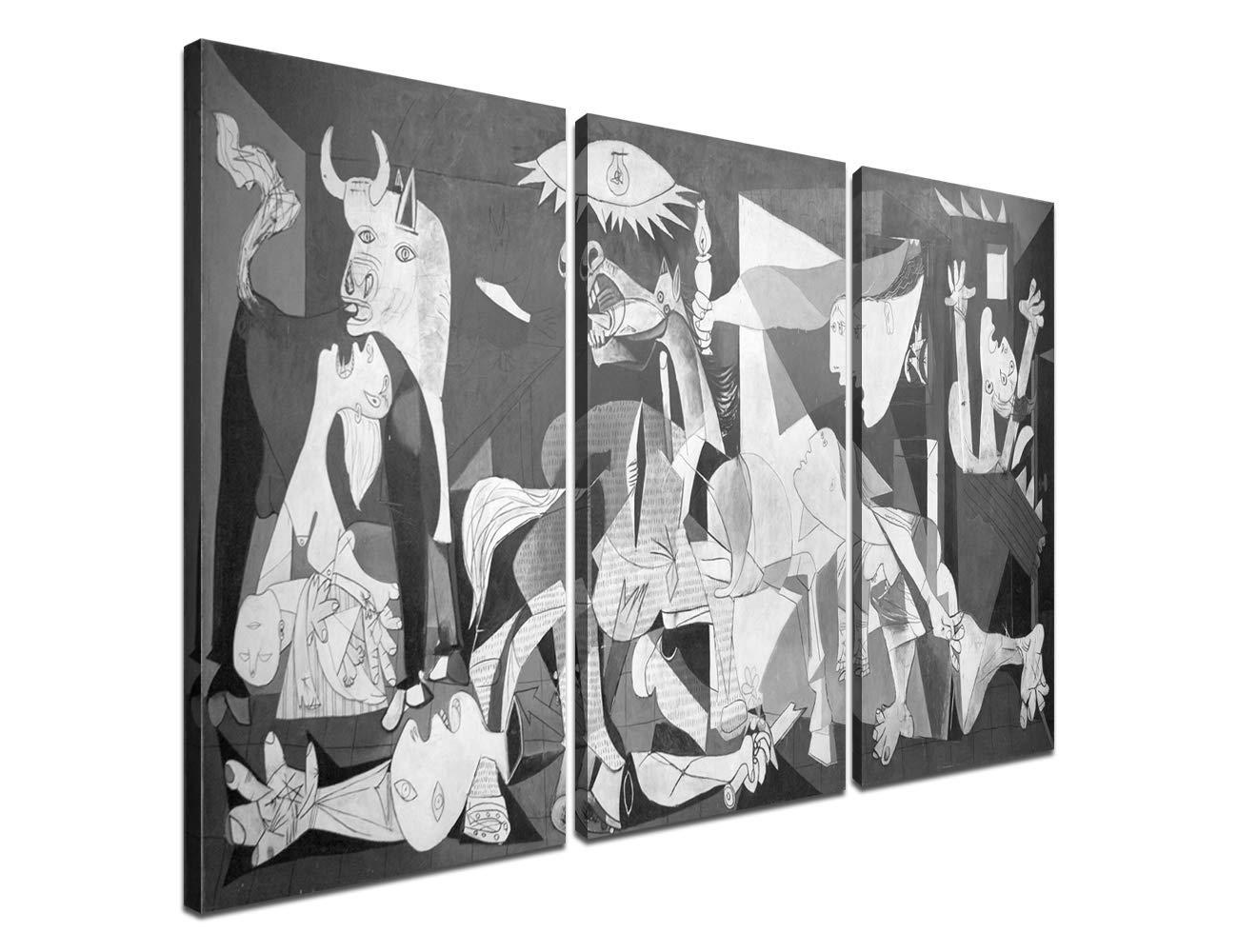 Yatsen Bridge Picasso Guernica Art Picture Canvas Wall Art Print Paintings Waterproof Artwork Modern Artwork for Living Room Wall Decor and Home Décor Framed Ready to Hang(60''W x 40''H)