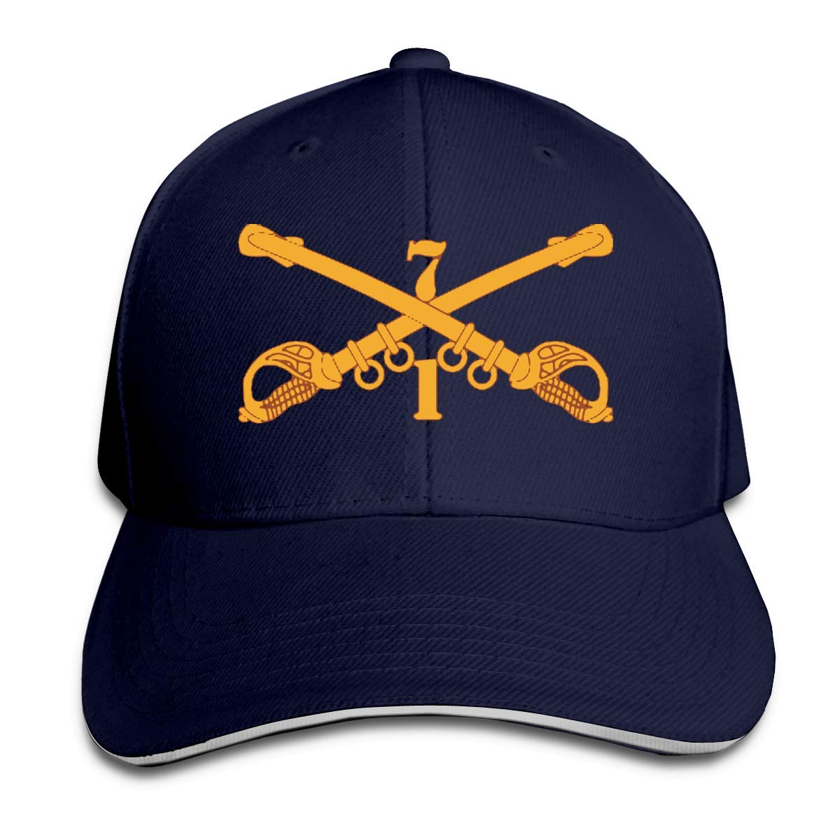 Zhanglinfu Unisex Navy 7Th Cavalry Regiment Sandwich Hat Baseball Cap Dad Hat