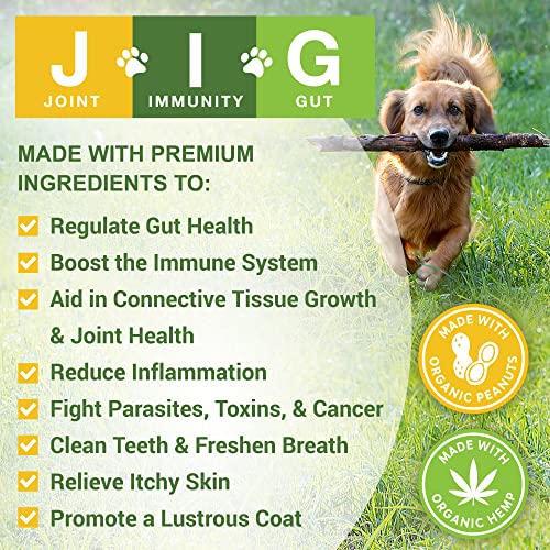 Image of MariGold JIG for Dogs - Joint, Immunity, Gut Support & Collagen for Dogs - Non-GMO, Organic Peanuts, Organic Hemp, Grain and Soy Free - 1.19 LBS (Medium)