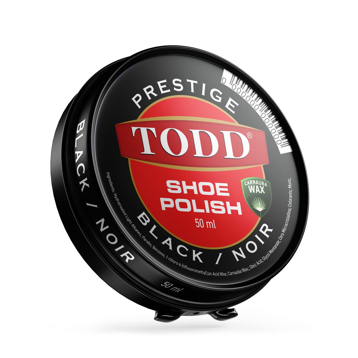 Prestige Shoe Polish BLACK High Gloss with Carnauba Wax | Shine and Protect for Leather Shoes, Boots, Bags | Metal Tin | 50ml