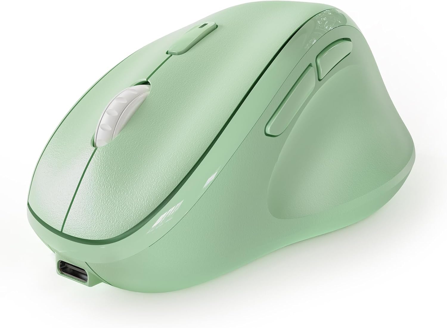 Micropack Ergonomic Vertical Wireless Bluetooth Mouse for Laptop MacBook PC Rechargeable Silent Click 3-Mode Multi-Device 2.4G Adjustable DPI Compatible with Windows Android iOS MacOS Green