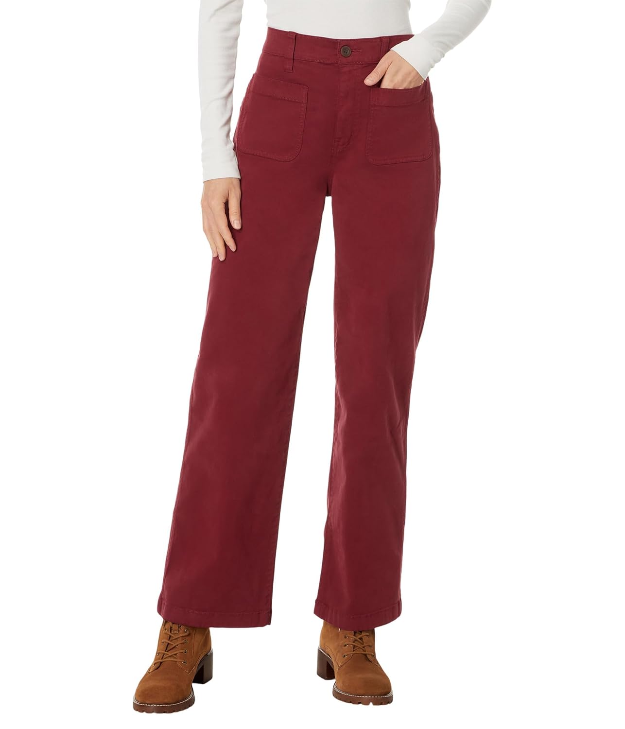 Madewell Womens Patch Pocket Emmett Winnitex Twill Claret Size 30 Inseam 28 5