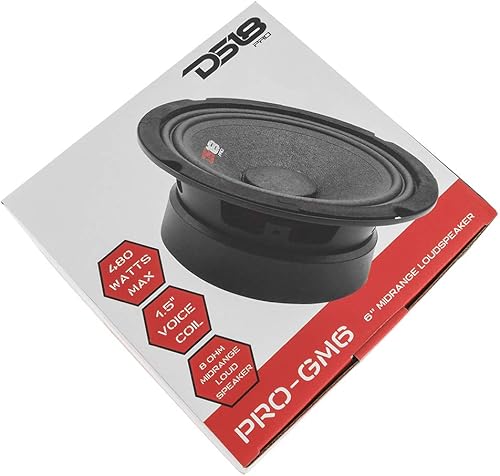 Miniatura 7 de DS18 PRO-GM6 - Altavoz de 6.5 pulgadas, rango medio, cesta de acero negro, 480 W máximo, 140 W RMS, 8 ohmios, altavoces de rango medio de calidad