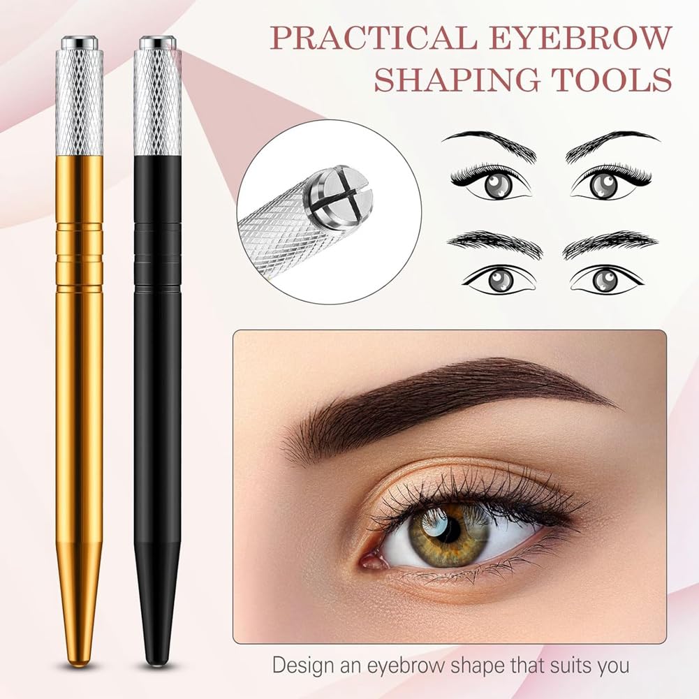 50 Stück Microblading-Stifte, Manuelle Augenbrauenstifte, Microblading-Zubehör, Aluminium-Microblading-Handwerkzeuge für Kosmetika B