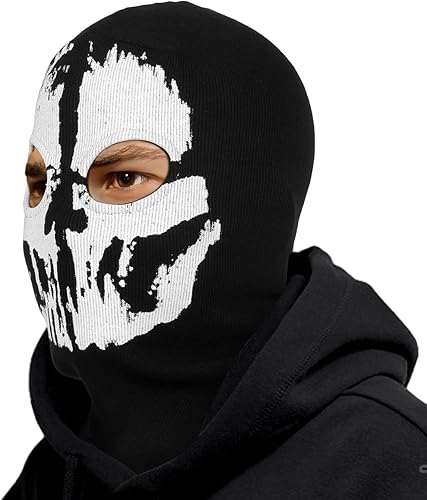 Miniatura 6 de Máscara de esqueleto, pasamontañas, máscara fantasma para juego de guerra, máscara unisex para Halloween, cosplay al aire libre