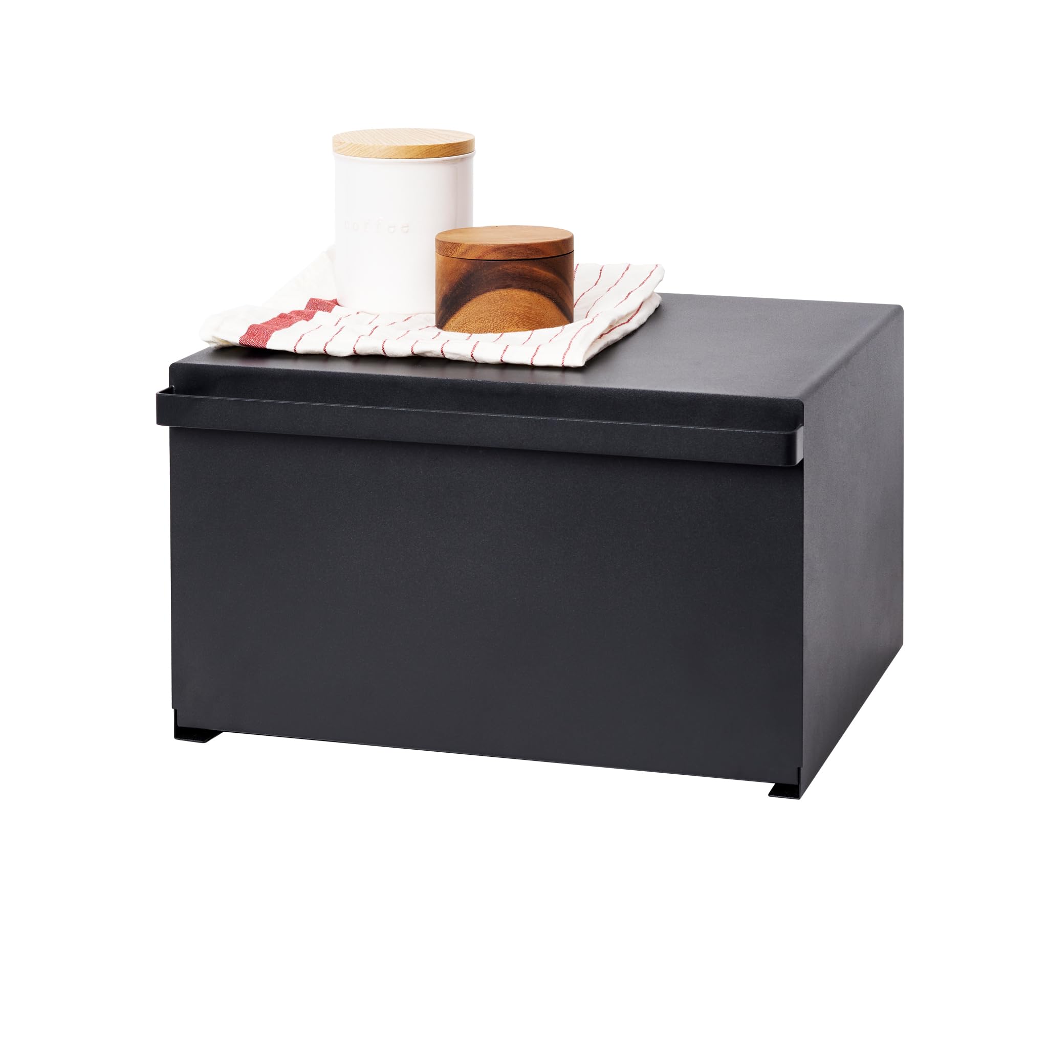 YAMAZAKI 4353 TOWER Bread Case, black, Steel, Minimalist, 40 x 34.5 x 24 cm