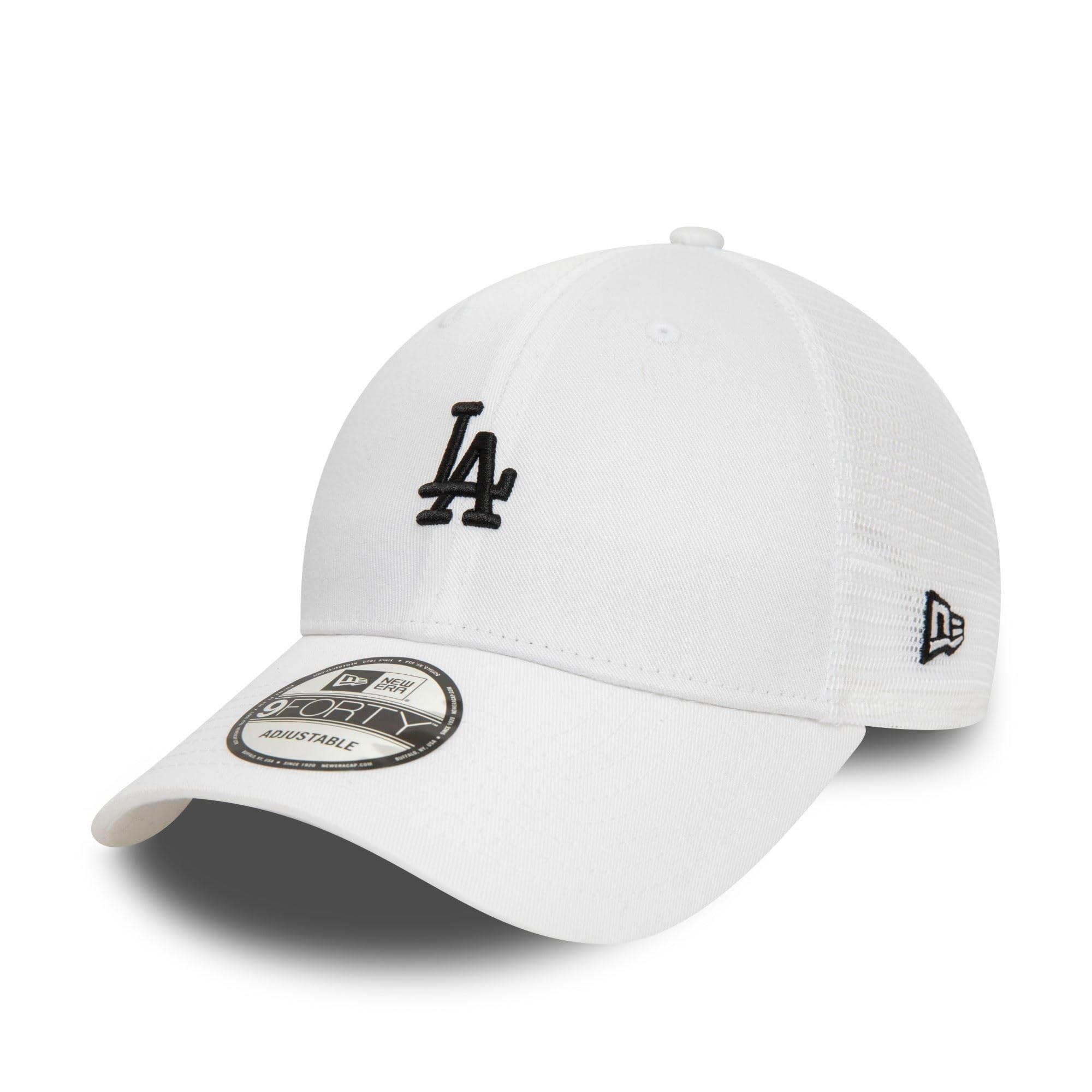 New Era Los Angeles Dodgers MLB Trucker Cap Baseball Velcro Closure Curved Visor Team Label LA Logo White