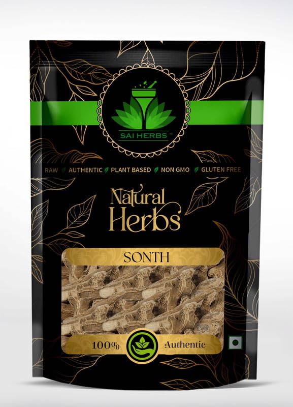SAI HERBS Sonth Raw Herb - Sounth Raw Herb - Sunthi Raw Herb - Zingiber Officinale Raw Herb - Dry Ginger Raw Herb - Used For Indigestion - Sore Throat - Cold - Cough - Pure & Natural (250 Grams) (B0B8W5PYYB) Amazon Price History, Amazon Price Tracker