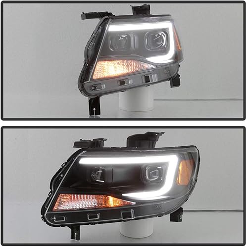 Miniatura 7 de ACANII - Para Chevy Colorado Pickup Truck 2015-2022 LED Tubo Negro Proyector Faros Delanteros, Conductor y Pasajero