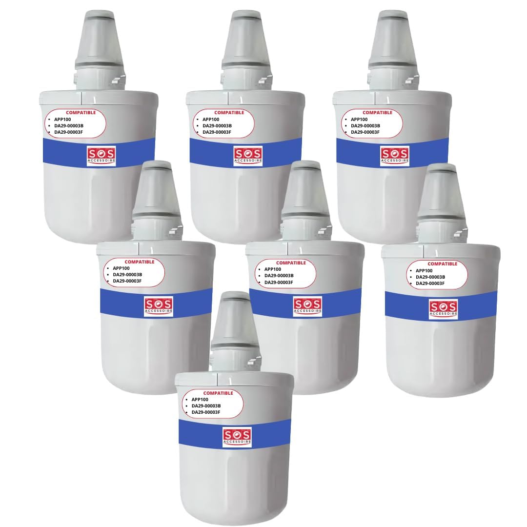 SOS Accesorio - Filtro de agua AQUAPURE / APP100 para frigorífico, congelador Samsung 484000000513, DA29-00003G (7 unidades)