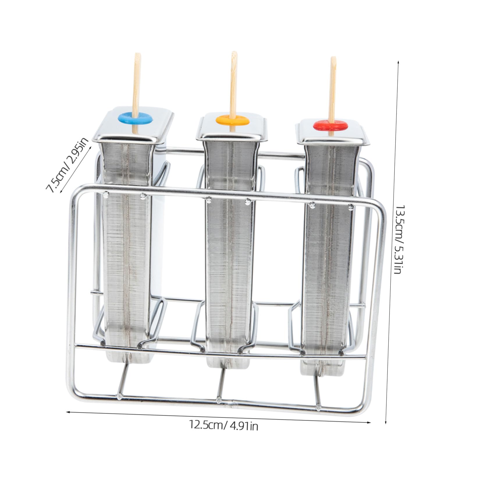 1 Set Moule à Glaçons DIY Moule à Ice Pop en Acier Inoxydable et Bois Démoulage Facile Lavable en Lave-Vaisselle et Préparations Maison de Glaces et Sucettes Glacées