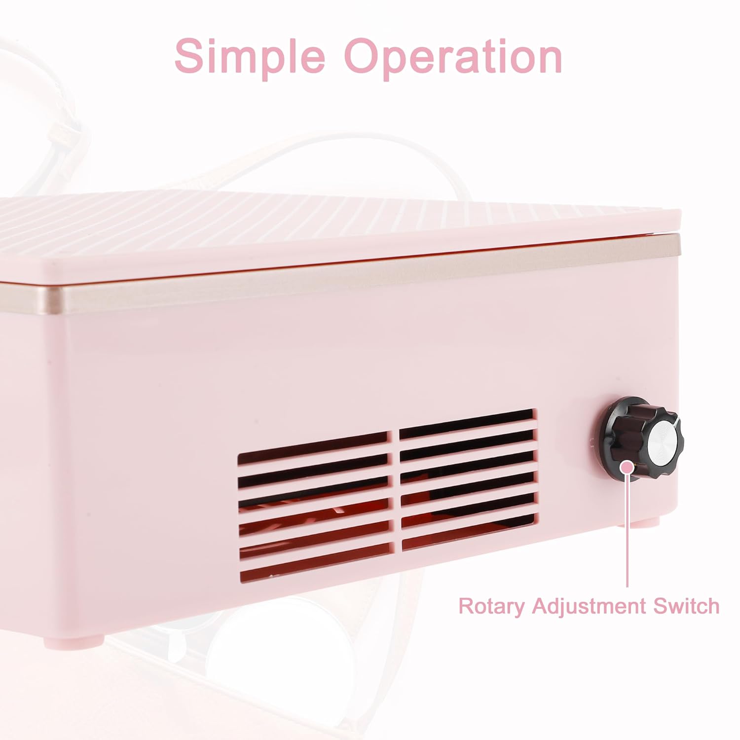 VOCOSTE Nail Dust Collector, 60W Nail Vacuum Dust Collector, Low Noise Nail Fan Dust Collector, Dust Collector Nail Tech, for Manicure Acrylic Gel Nails Polishing, Pink